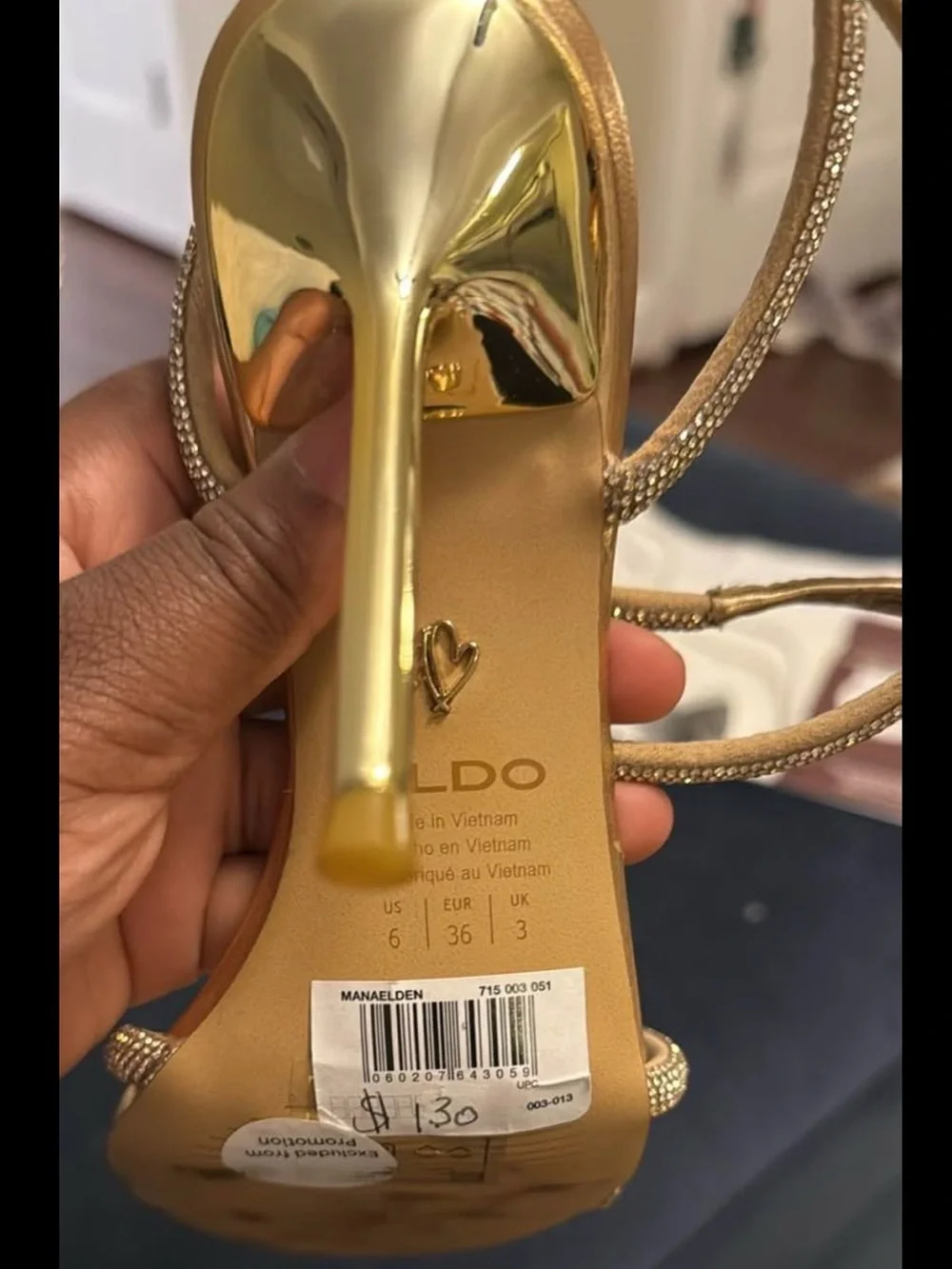 Aldo Metallic Gold Strappy Stiletto Sandals
